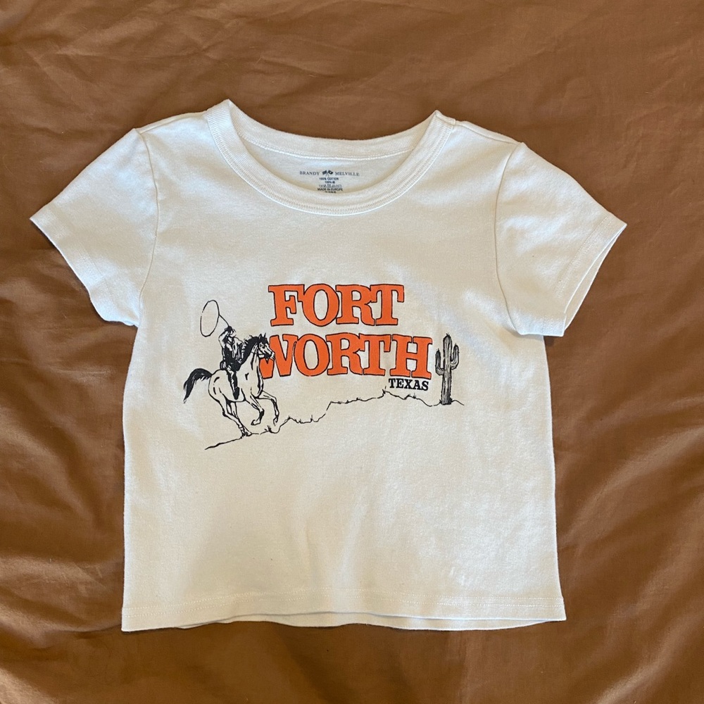 brandy melville ashlyn cropped graphic baby tee